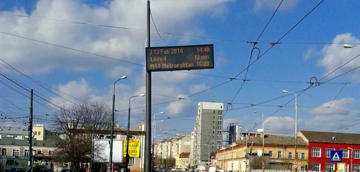 Panourile RATT care afişează timpii de aşteptare în staţie dau frecvent erori FOTO ratt.ro