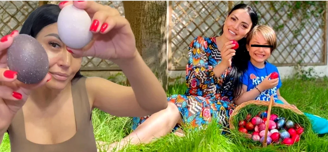 Andreea Mantea vopsește ouăle de Paște și în vin roșu.