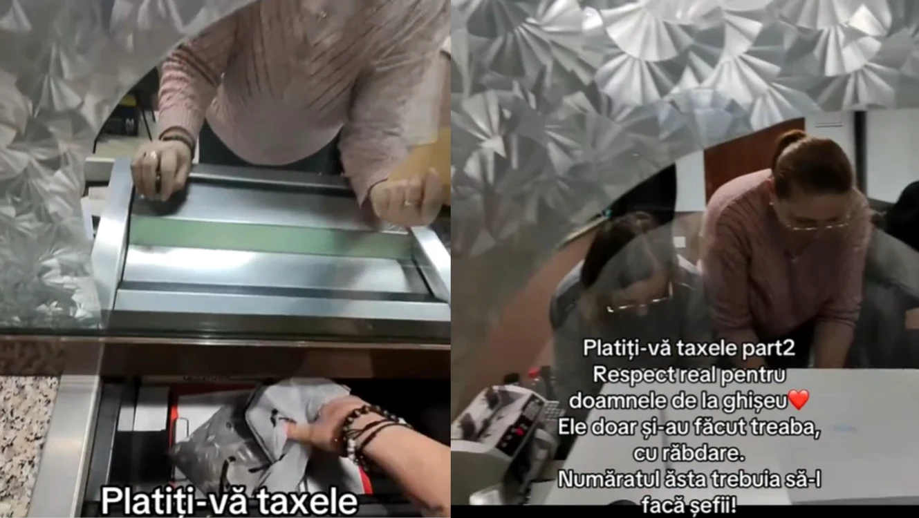 Un sucevean şi-a plătit impozitul cu 5 kg de monede / foto: colaj captură video