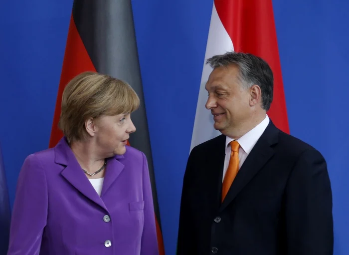 Viktor Orban, premierul Ungariei, şi cancelarul german Angela Merkel FOTO Reuters