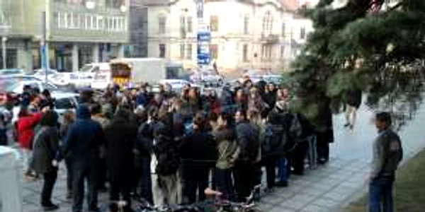 Studenţii au protestat în centrul Clujului. 
