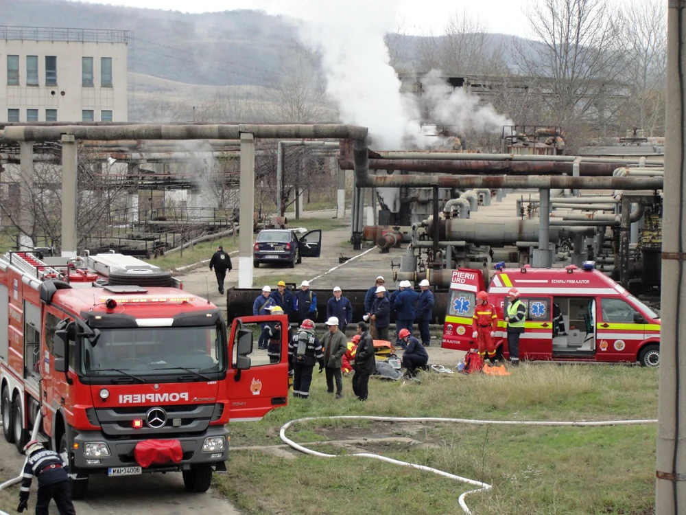 Exerciţiul s-a desfăşurat la Termocentrala de la Halânga