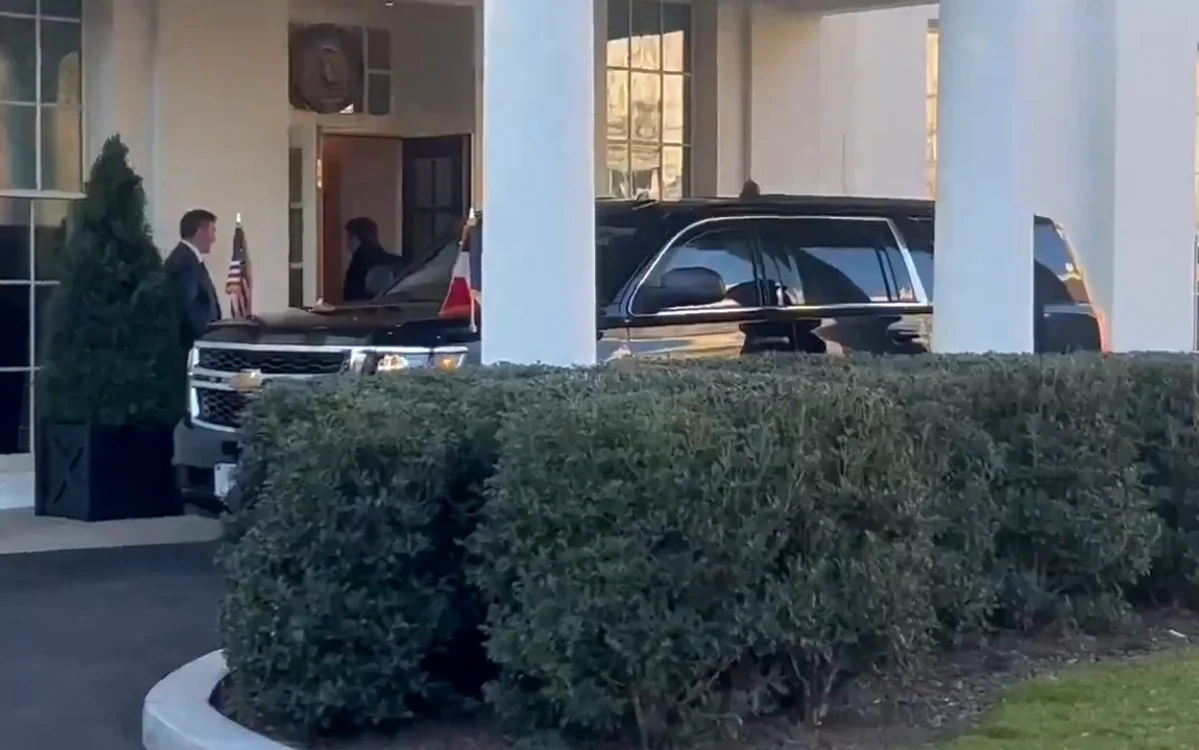 Președintele Franței, Emmanuel Macron, a ajuns luni la Casa Albă FOTO: Captura X