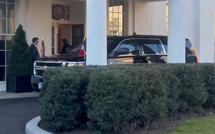Președintele Franței, Emmanuel Macron, a ajuns luni la Casa Albă FOTO: Captura X