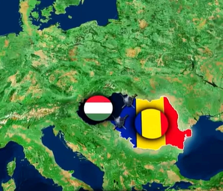 Experimentul „Cum ar fi arătat Europa fără Ungaria”. FOTO captură YouTube Outer Side
