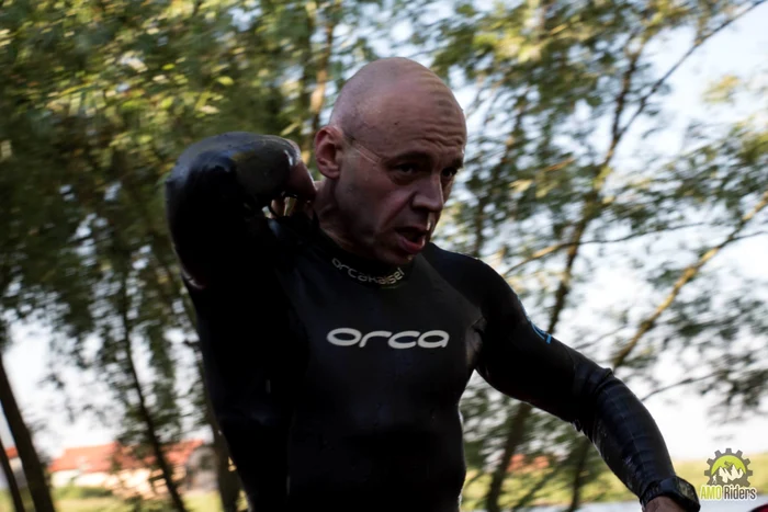 Marius Dragu, la Triathlon X-Man România 2015, proba de înot