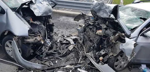 Accident pe Autostrada Vestului FOTO ISU Timiş