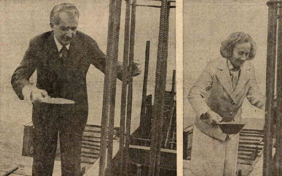 Soții Ceaușescu la începerea lucrărilor la Casa poporului. Sursa: revista Flacăra, 1984.