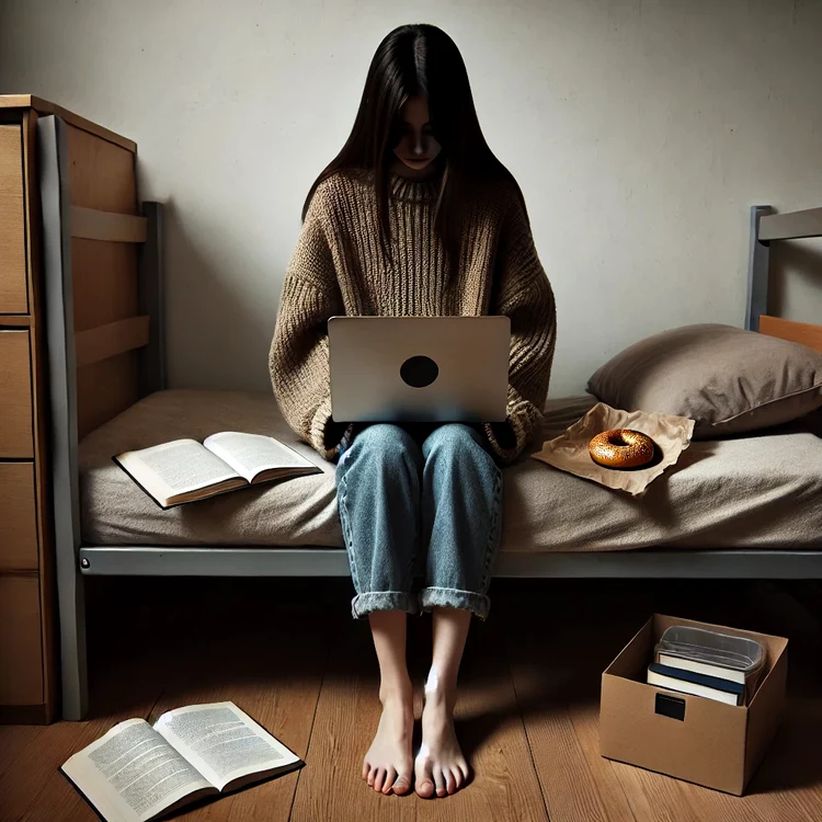 Studentă într-o cameră de cămin Foto: AI Image