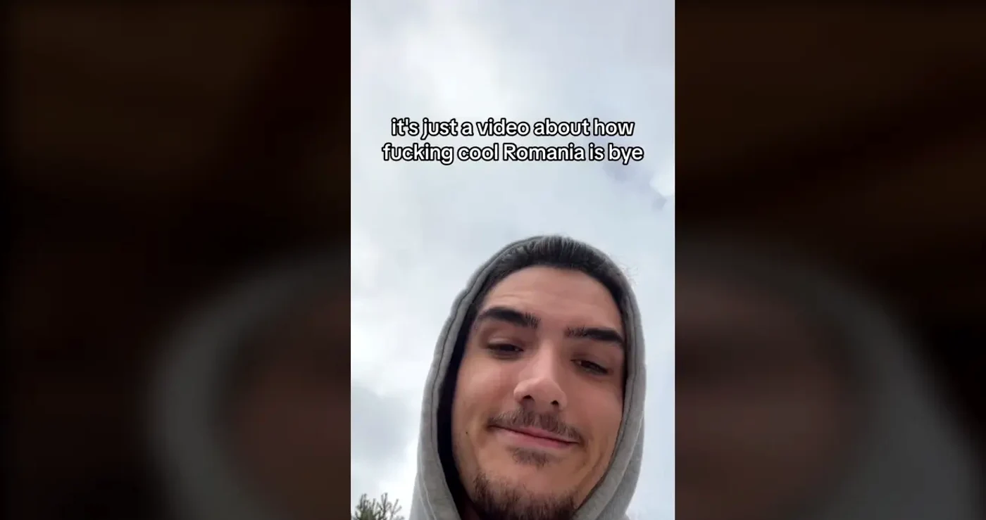 Tânărul american s-a îndrăgostit de România FOTO captură video Tik Tok