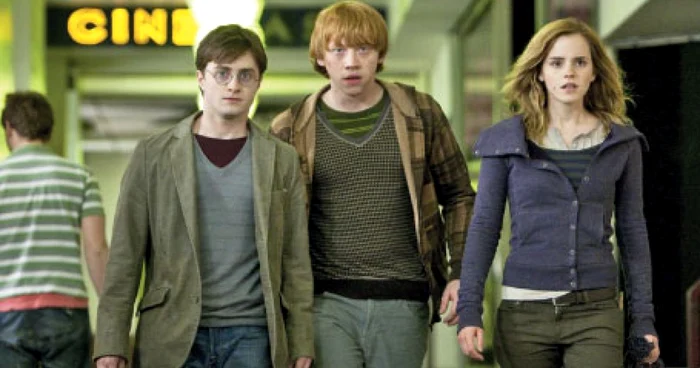 Daniel Radcliffe, Rupert Grint şi Emma Watson 