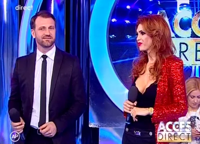 
    Marius Marin şi Cristina Spătar, în platoul Antenei 1. (Foto: Acces direct)  