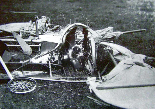 Resturile avionului „A. Vlaicu nr. II”, în urma catastrofei din 13 septembrie 1913