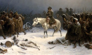 Retragerea lui Napoleon din Moscova, pictură de Adolph Northen din 1851 (© Wikimedia Commons)