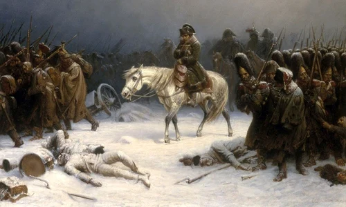 Retragerea lui Napoleon din Moscova, pictură de Adolph Northen din 1851 (© Wikimedia Commons)