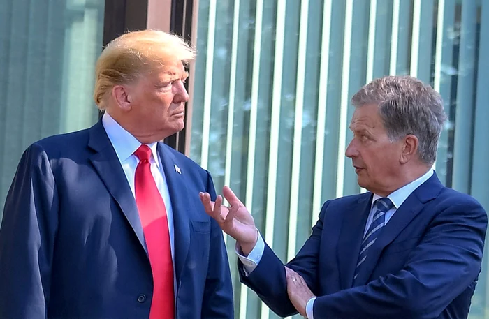 Sauli Niinisto (dreapta) discutând cu Donald Trump FOTO EPA-EFE