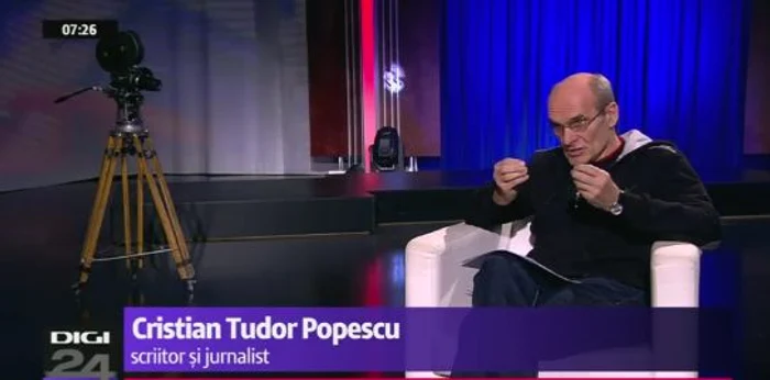 
    Cristian Tudor Popescu nu vede "The Revenant" drept variantă câștigătoare la Oscarurile din acest amFoto: captură Digi 24  