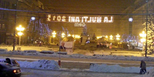 Zăpade şi luminiţe de sărbători la Timişoara