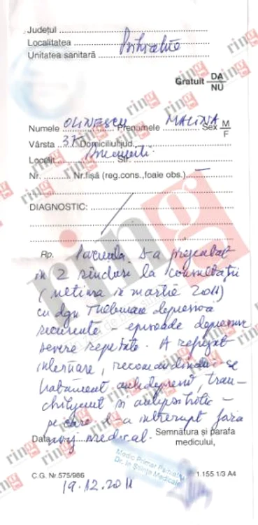 Ultimul diagnostic al Mălinei: tulburare depresivă severă