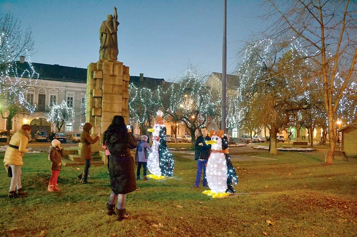 Bistriţa. Deşi pe străzi nu e gheaţă ori zăpadă, în parcurile bistriţene au „răsărit” pinguini 