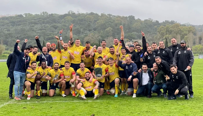 Bucuria cuceririi medaliilor de bronz de către rugbyștii români (FOTO: Rugby Romania)