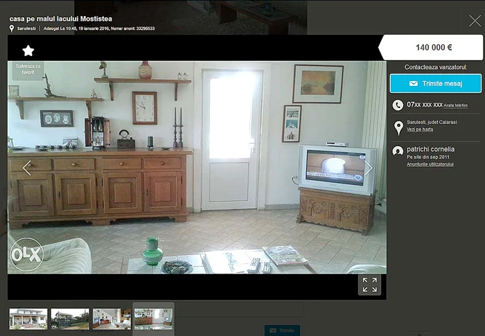 Terenul de 554 mp este chiar pe malul Lacului Milotina