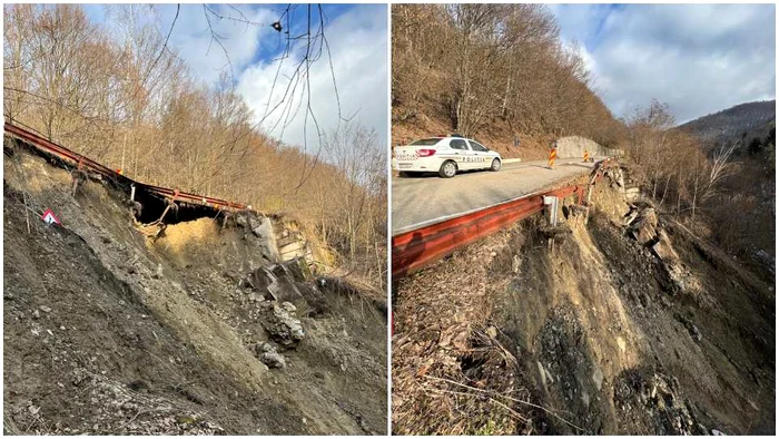 Drumul național este parțial surpat în trei zone FOTO Adevărul