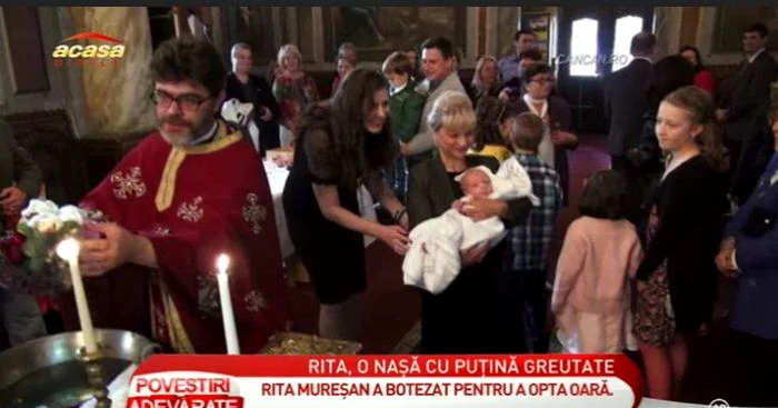 Rita Mureşan a fost naşă de botez