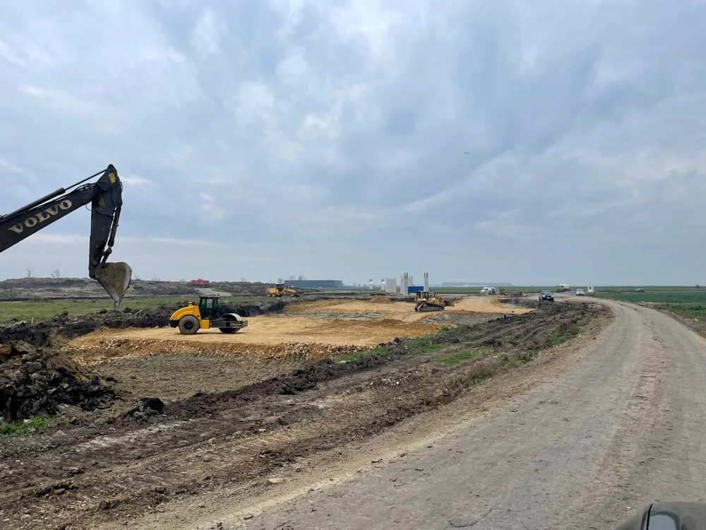 Șantierul de pe DN 69 FOTO DRDP Timișoara
