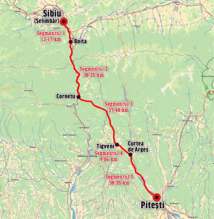 Harta Autostrăzii TransCarpaţi