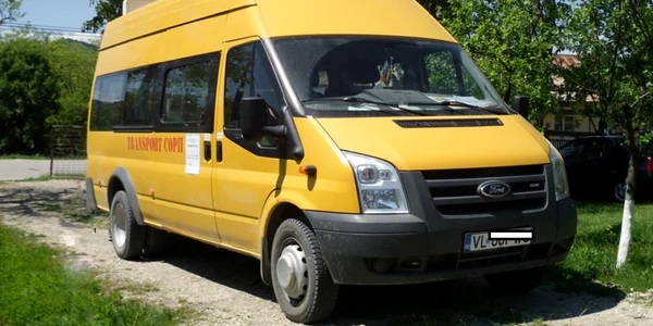 Microbuz şcolar din Vâlcea Foto Adevărul - credit DMS