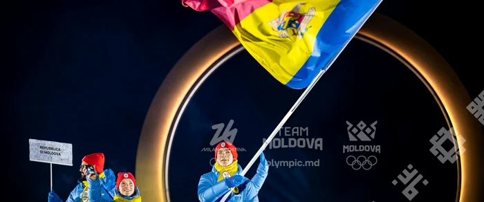 Schiorii Elizaveta Hlusovici și Iulian Luchin au purtat drapelul   FOTO Facebook Olympic Moldova