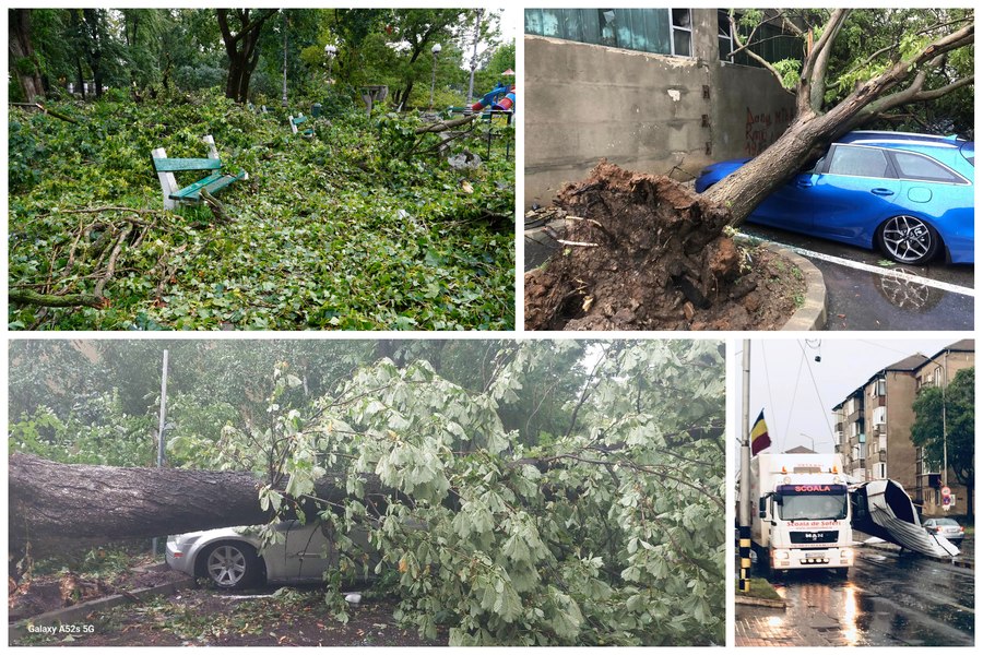 Peste 20 de răniţi, după vijelia de la Oradea, cu aspect de tornadă. O persoană rănită grav este în operație FOTO