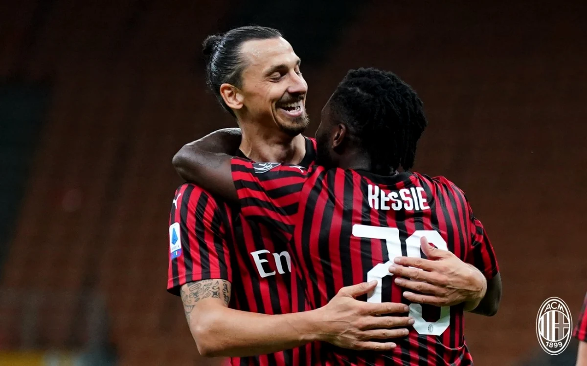 Zlatan Ibrahimovici a dat semnalul revenirii pentru AC MIlan, după ce Juventus a condus cu 2-0. Foto: AC Milan via Twitter