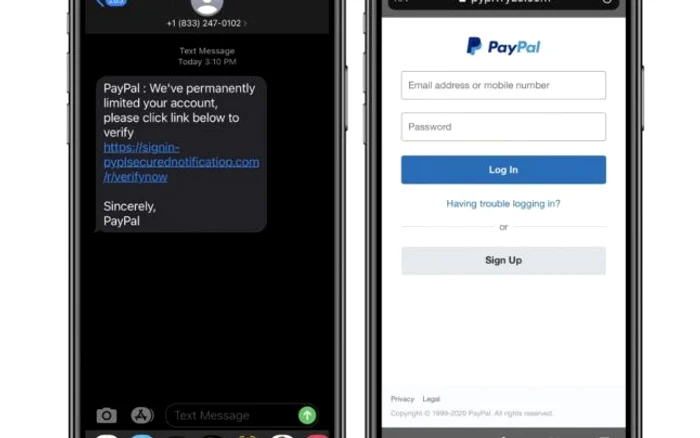 Inselatorie PayPal cu SMS FOTO Bleepingcomputer