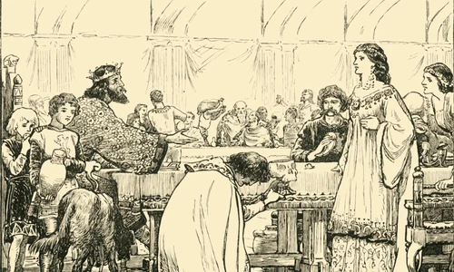 Ilustrație „Ultimul banchet al lui Alboin” (cca  570 d Hr ), 1890, profimedia 0466225093 jpg