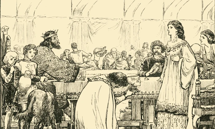 Ilustrație „Ultimul banchet al lui Alboin” (cca  570 d Hr ), 1890, profimedia 0466225093 jpg