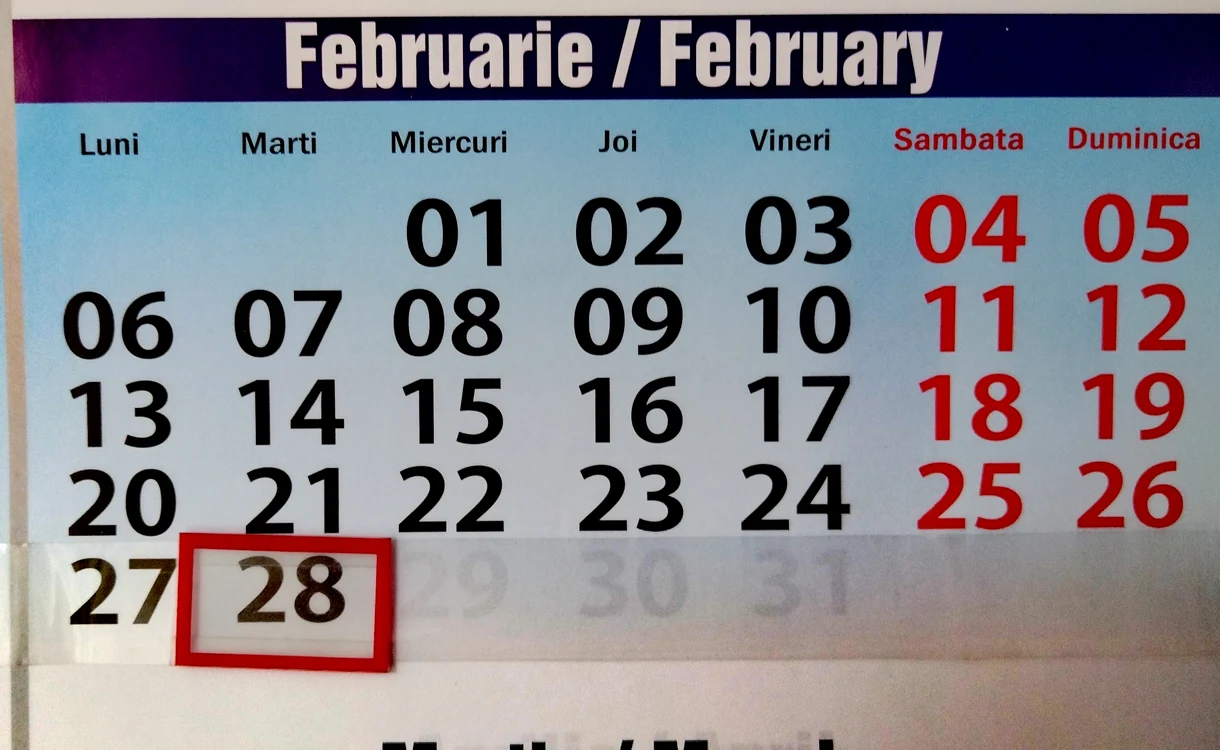 În 2023, luna februarie are 28 de zile