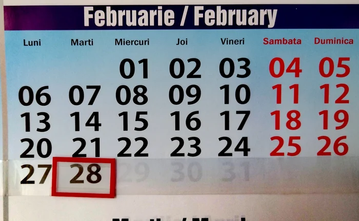În 2023, luna februarie are 28 de zile