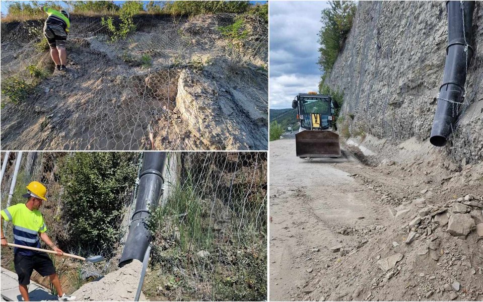 Dealul Liliecilor de pe Autostrada vestului, curățat de alpiniștii utilitari. Tone de bolovani desprinși din versant VIDEO