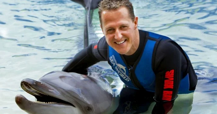 Schumacher şi delfinul Nila la Sea World din Melbourne