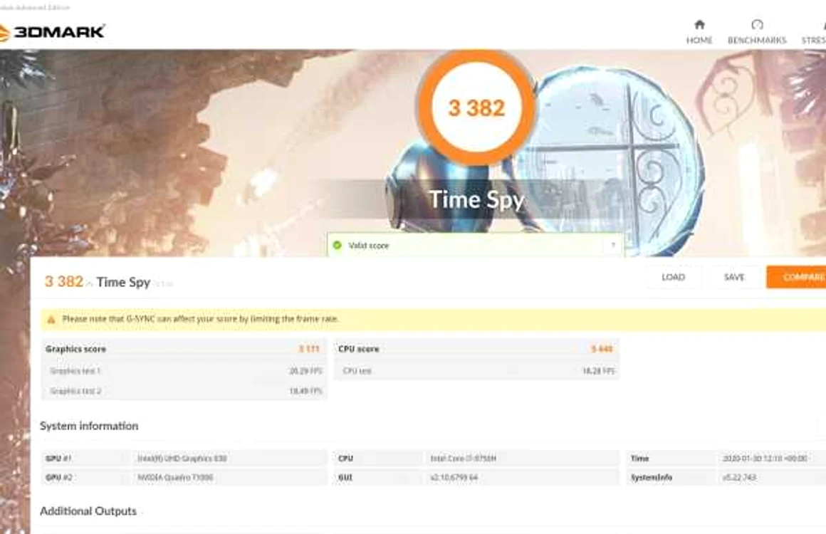 Laptop Acer ConceptD 5PRO test 3DMark