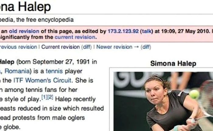 
    Simona Halep, tenismenă româncă în vârstă de 18 ani  