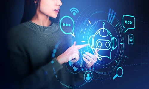 Inteligenta artificiala - holograma - robot - discutie FOTO Shutterstock