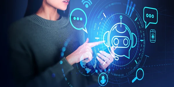 Inteligenta artificiala - holograma - robot - discutie FOTO Shutterstock 