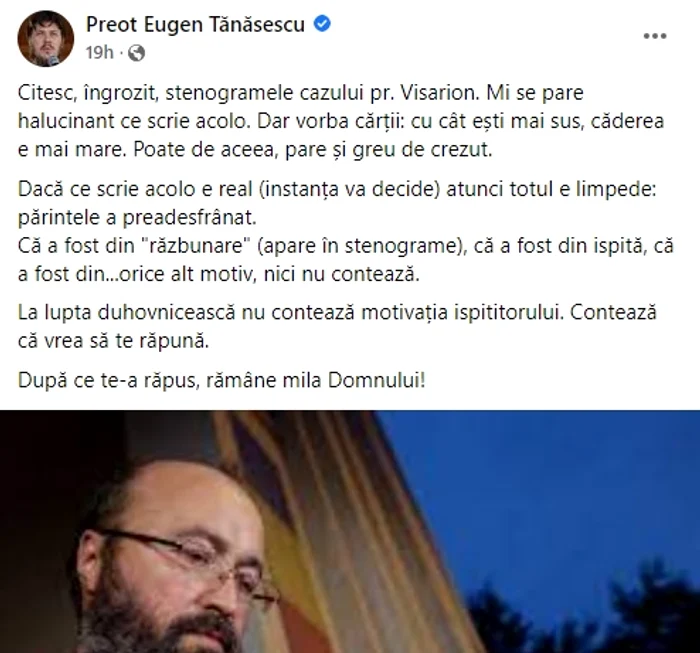 Mesajul postat de Tănăsescu pe 20 septembrie - Captură Facebook