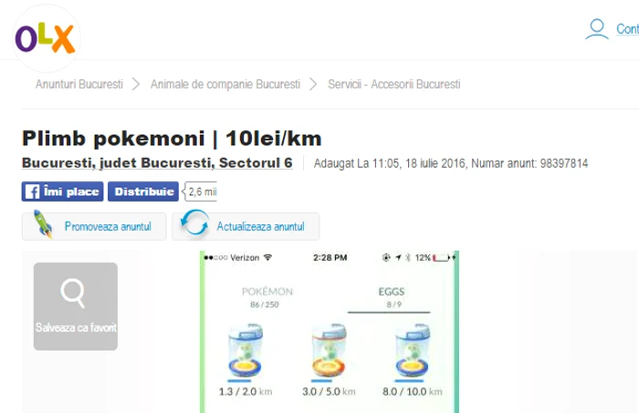 Un român vrea să plimbe pokemoni pentru bani