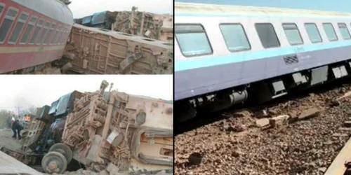 Tren deraiat in Iran FOTO Twitter