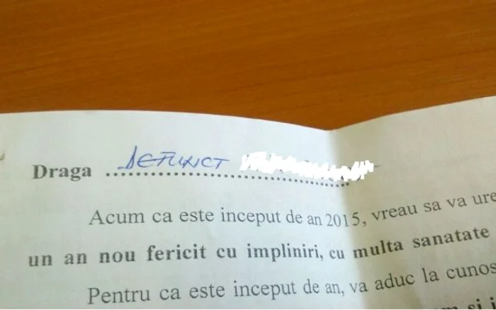 Scrisoare a fost trimisă la rudele celor morți