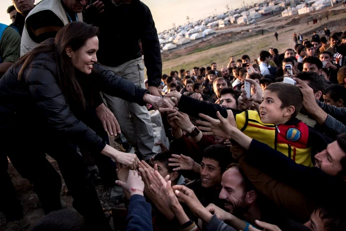 Angelina Jolie este ambasador UNICEF şi este cunoscută pentru numeroasele activităţi umanitare FOTO Guliver/Getty Images